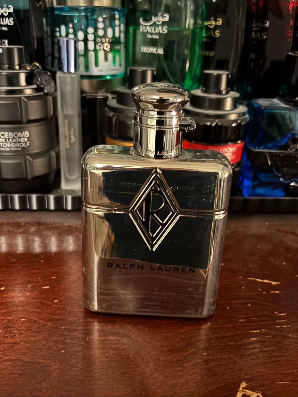 Ralph Lauren Metallic Silver Flask Accent